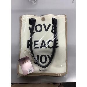 Peace, love, world Love, Ellie market tote with pouch new from HSN